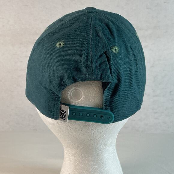Nike Vtg Hat Swoosh Logo Spellout Snapback Cap Green 1990s White Tag Taiwan OSFA - Picture 5 of 10